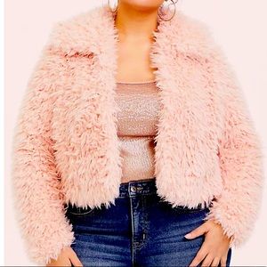 Torrid Blush Pink Faux Sterling Teddy Jacket